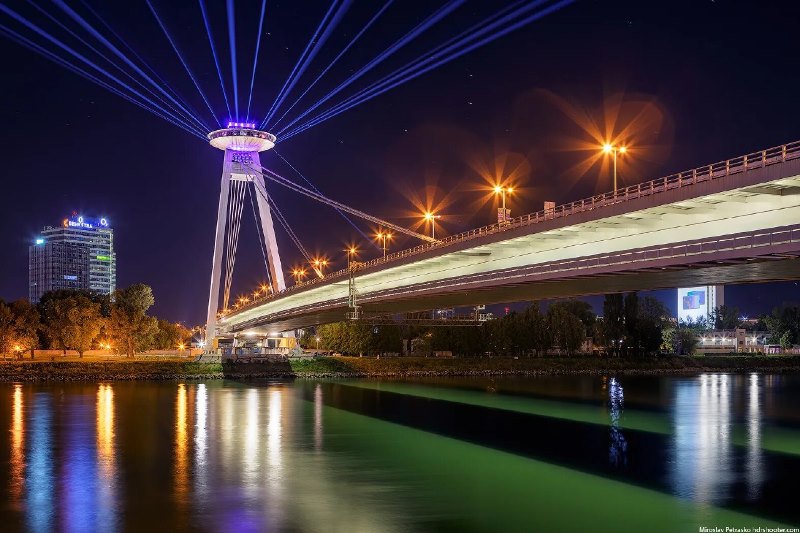 Attraction of Bratislava photo SNP Bridge